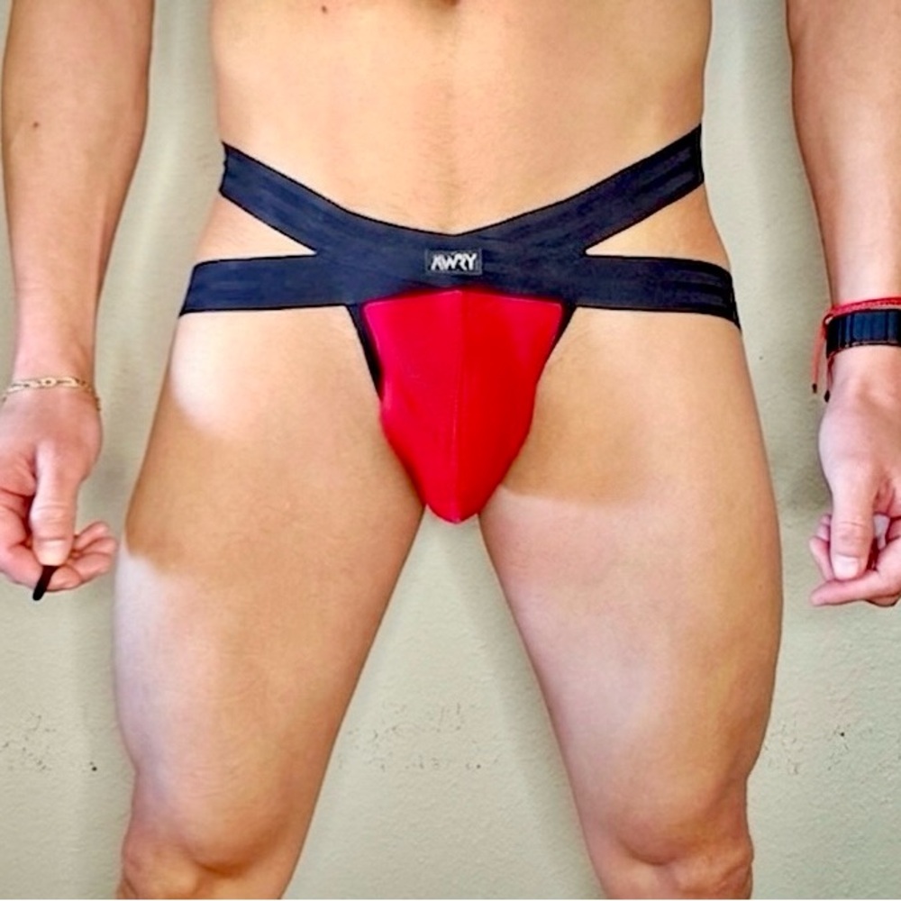 AWRY Men's Black and Red jockstraps - Picture 3 of 4